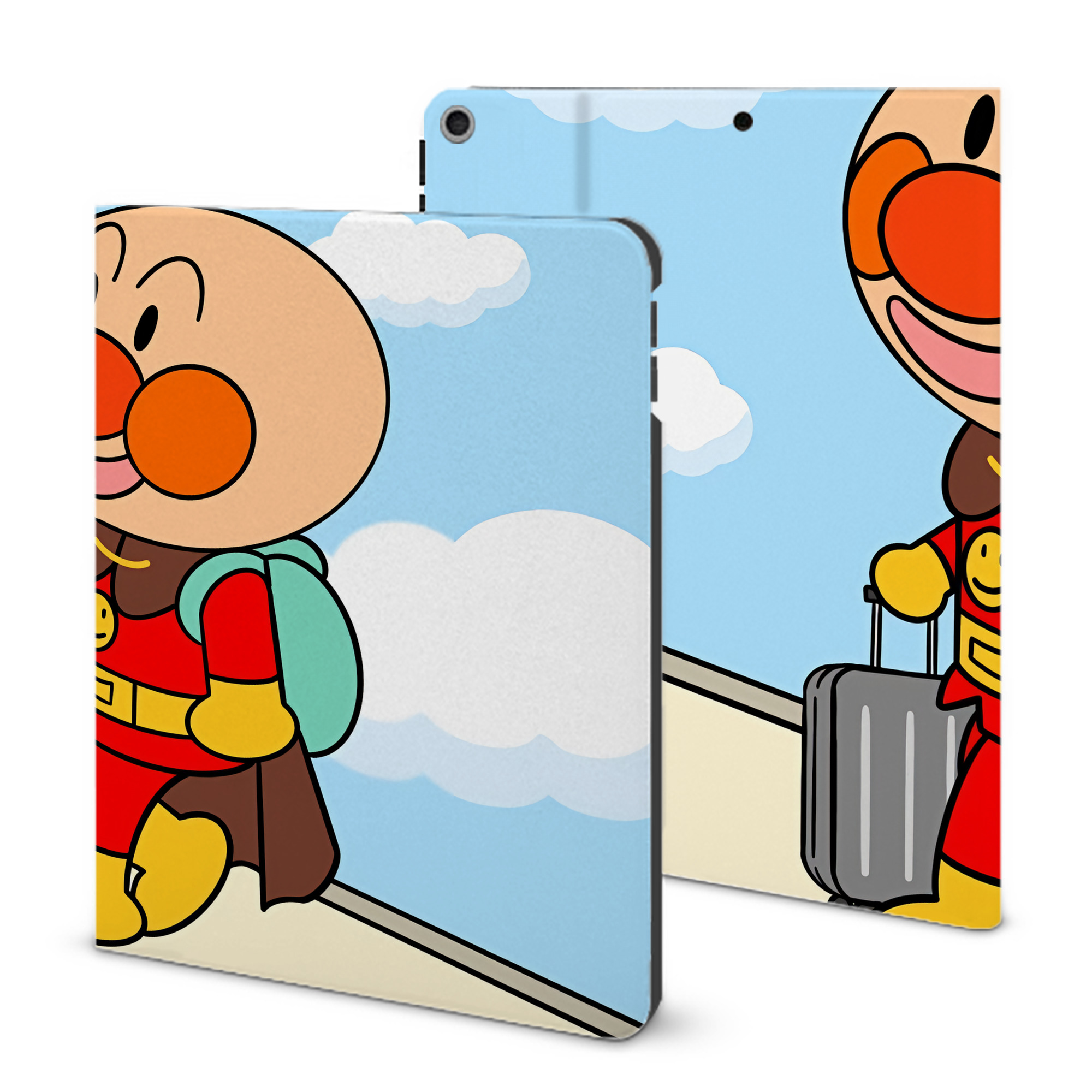 （画像用） アンパンマン Anpanman IPad ケース ブック型 PUレザー TPU 耐衝撃 軽量 薄型 ペン収納なし 全面保護 IPad 各モデル対応